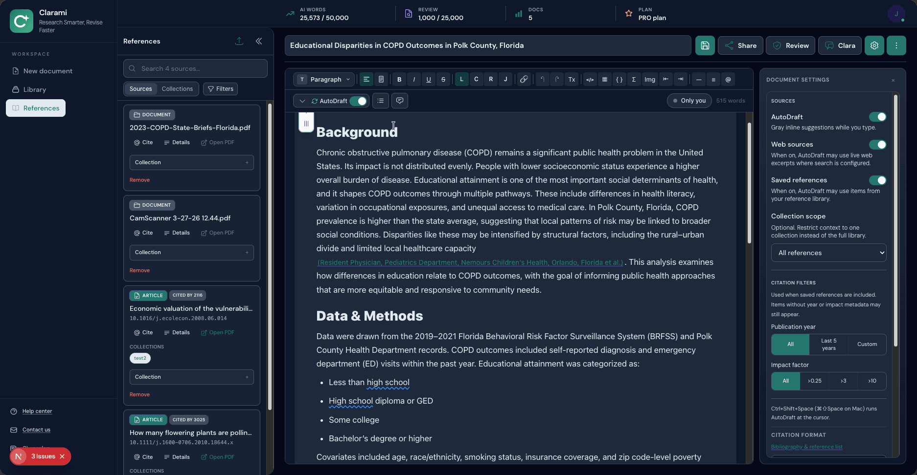 Saved sources and library illustration